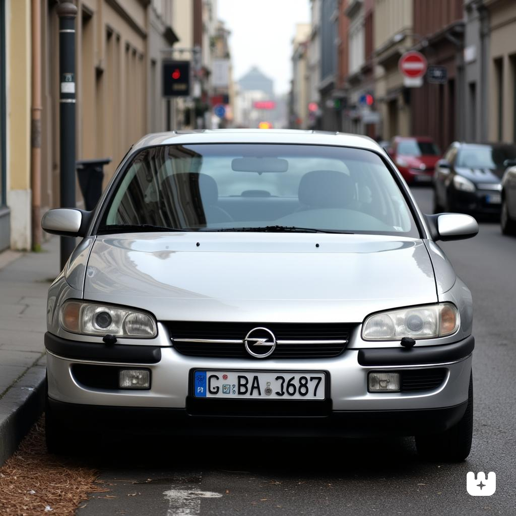 silver 1994 Opel Omega B sedan in Berlin, front....png